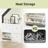 Slim White Shoe Rack Cabinet with 4 Flip Drawers – Space Saving 105x24x83cm