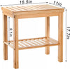 Bamboo Shower Bench, Bath Seat Stool, Spa Foot Rest Shaving Stool, Shelf