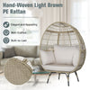 Patio Wicker Egg Chair Oversized Indoor Outdoor Lounge Chair with 4 Cushions