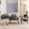 FABRIC ACCENT CHAIR WITH FOOTSTOOL ADJUSTABLE BACKREST LOUNGE RECLINER ARMCHAIR