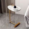 C Shaped Side Table for Sofa Coffee End Tables for Living Room Bedside white