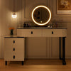 White Dressing Table High-gloss Vanity Makeup Desk with LED Mirror 5 Drawers