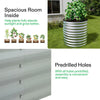 Tall 80cm Galvanised Raised Garden Bed Circular Outdoor Elevated Planter Box