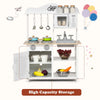 Toddlers Wooden Play Kitchen Pretend Play Cooking Set w/Microwave-White