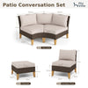 7 Piece Outdoor Rattan Sectional Sofa Set with Cushion Patio Furniture Set Beige
