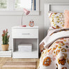 Bedroom Nightstand Compact Bedside Table One Drawer Storage Cabinet White