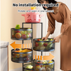 6 Tier Kitchen Rotating Vegetable Mobile Shelf Rack Storage Trolley Cart Utility