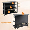 Industrial Wine Bar Cabinet Kitchen Storage Sideboard W/ Wine Rack Glass Holders