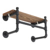 Rustic Wood Scaffold Board Floating Shelf Wall Mount Clothes Rail Hanger Display