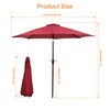 2.7M Round Garden Parasol Sun Shade Patio Hanging Umbrella with Crank Tilt Base