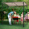 7FT Grill Gazebo Patio Barbecue Canopy Curved Grill Shelter Sunshade Awning