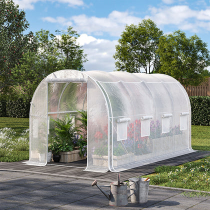 4 x 3 x 2 m Walk-in Greenhouse Polytunnel Patio Garden Outdoor Metal Steel Frame