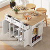Kitchen Island on Wheels, Rolling Kitchen Storage Trolley with Worktop & Drawers