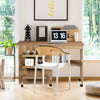 Folding Sewing Table 2 IN 1 Rolling Craft Table Home Office Desk Workstation