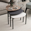 Modern 3 Piece Nesting Tables Finished in Grey, White & Oak