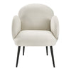 Tub Chair Modern Accent Chair Curved Back Teddy Upholstered Armchair metal Legs