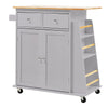 Kitchen Storage Trolley Cart Rolling Island Shelves Cabinet Breakfast Bar Table