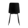 2X Dining Chairs Velvet Padded Seat With Metal Legs Fishtail Line Design Black