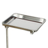 Stainless Steel Mobile Tray Trolley Adjustable Height Medical Salon Trolley Cart