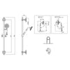 Brushed Brass 2 Outlet Wall Mounted Thermostatic Mixer Shower Set CAMBBHASRK3VE