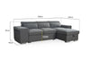 New Universal Corner Sofabed with Storage Adjustable Headrests & Footstools