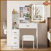 Vanity Table Set LED Mirror Makeup Desk with Storage Dressing Dresser Bedroom