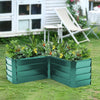 L-Shaped Black Metal Raised Bed Vegetable Flower Garden Planter Trough Grow Box