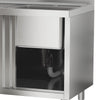 110cm Single Bowl Stainless Steel Catering Sink Cabinet w/Platform &Sliding Door