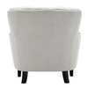 Upholstered Linen Armchair Stud Button Back Fireside Chair Lounge Sofa Wood Legs