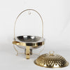 4.5L Gold Stainless Steel Chafing Dish With Hook Up,Buffet Server Food Warmer UK