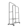 Rolling Double Clothes Rail Hanging Rack Garment DisplayStand Shoe Storage Shelf