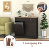 Trash Bin Cabinet Standing Recycling Trash Cabinet 70L Hidden Garbage Holder