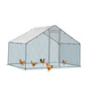 OUTVITA Walk In Chicken Run Large Galvanized Chicken Coop w/ Cover 3 x 2 x 2m