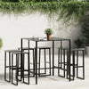 7 Piece Garden Bar Set Black -coated Steel N9Q1
