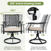 Costway 2 Piece Outdoor Swivel Chair Patio Bistro Dining Chair Set w/Cushion