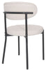 2 White Velvet Dining Chairs Velvet Seat Chairs Plush velvet seat and backrest