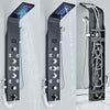 Black LED Shower Panel Column Tower Stainless Steel Rain Massage Body Jets Mixer