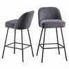 2X Breakfast Bar Stools Thickened Pad Linen Dining Chairs for Counter Kitchen