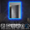 Bathroom LED Mirror with Shaver Socket Bluetooth Speaker Demister Touch 500x700