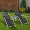 3pc Garden Furniture Table Set Sun Lounger Seats Zero Gravity Reclining