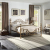 LETCHWORTH VICTORIAN BRUSHED ANTIQUE BRASS METAL BED FRAME - SMALL DOUBLE - KING