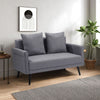 Luxury 2 Seater Grey Linen Fabric Couch Sofa Armchair with 2 Pillows Living Room