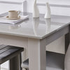 Small Space Dining Set 5Pcs Square Dining Table+ 4 Dining Chairs Set Grey Wooden