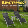 3pc Garden Furniture Table Set Sun Lounger Seats Zero Gravity Reclining