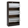 Compact Hallway Shoe Cabinet Wooden 3 Drawer Footwear Shoes Storage Organizer
