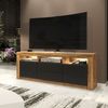 TV Unit 160cm I Sideboard Cabinet I TV Stand I Black Matt Doors I Free LED