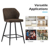 2X Brown PU Bar Stools Breakfast Pub Chair Footrest Kitchen Seat Height 66 cm