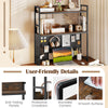 Multipurpose 2-Tier Desk Hutch with Pegboard-Brown