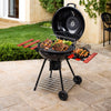 Portable Grill BBQ Garden Barbecue Smoker Burner Kettle w/ Warming Rack Shelves