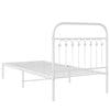 Metal Bed Frame with Headboard White 90x200 H5N1